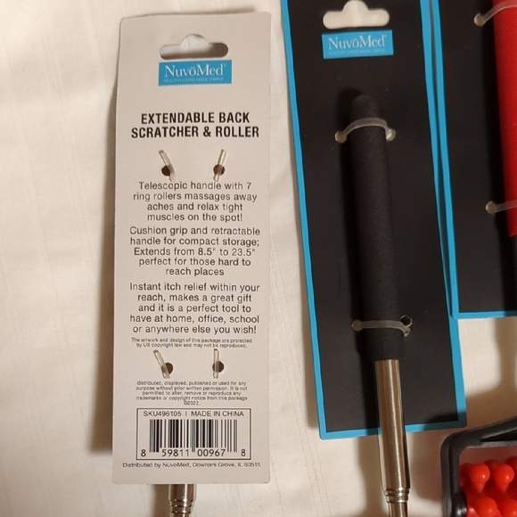 NEW! BUNDLE of 6 NUVOMED Adjustable Back Roller Massager and Scratchers - Picture 5 of 6